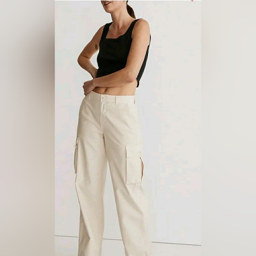 Madewell Straight Low Slung Cargo Pants in Vintage  Linen